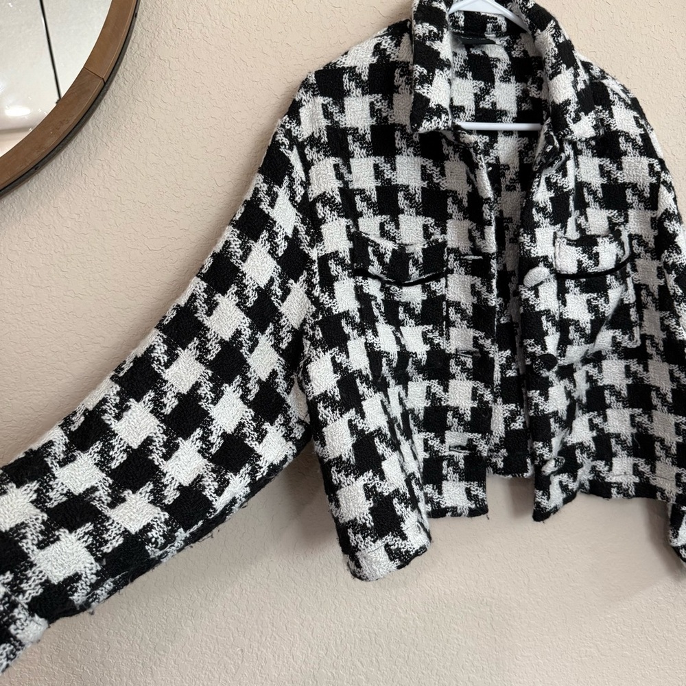 Miou Muse crop Houndstooth Jacket